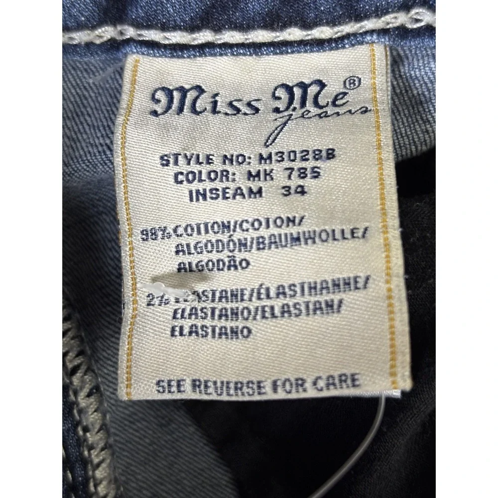Miss Me Bootcut Jeans 33x33 Low Rise Embellished Pocket Y2K Womens Denim Chic